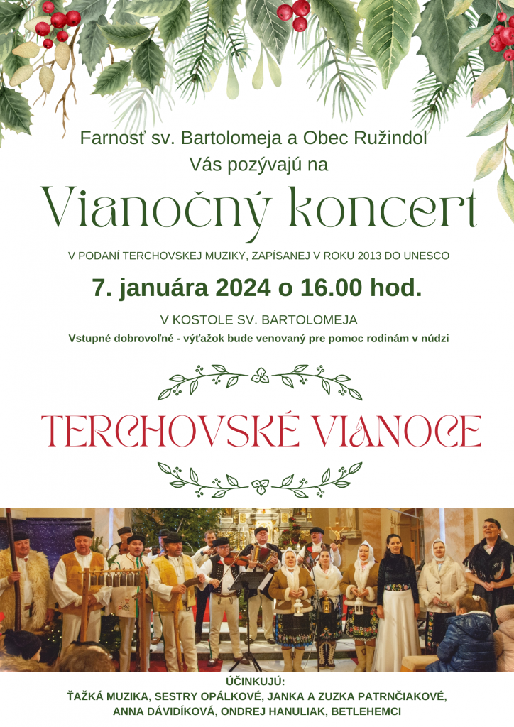 Plagát na Vianočný koncert 