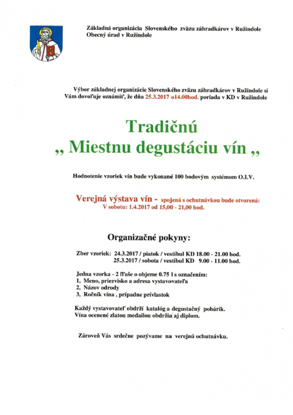 Tradičná ,,Miestna degustácia vín